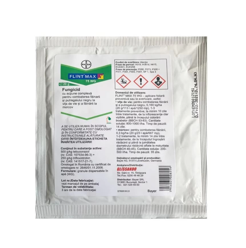 Fungicid FLINT MAX 75 WG - 20g, Bayer, Vita de vie, Morcov, Sistemic
